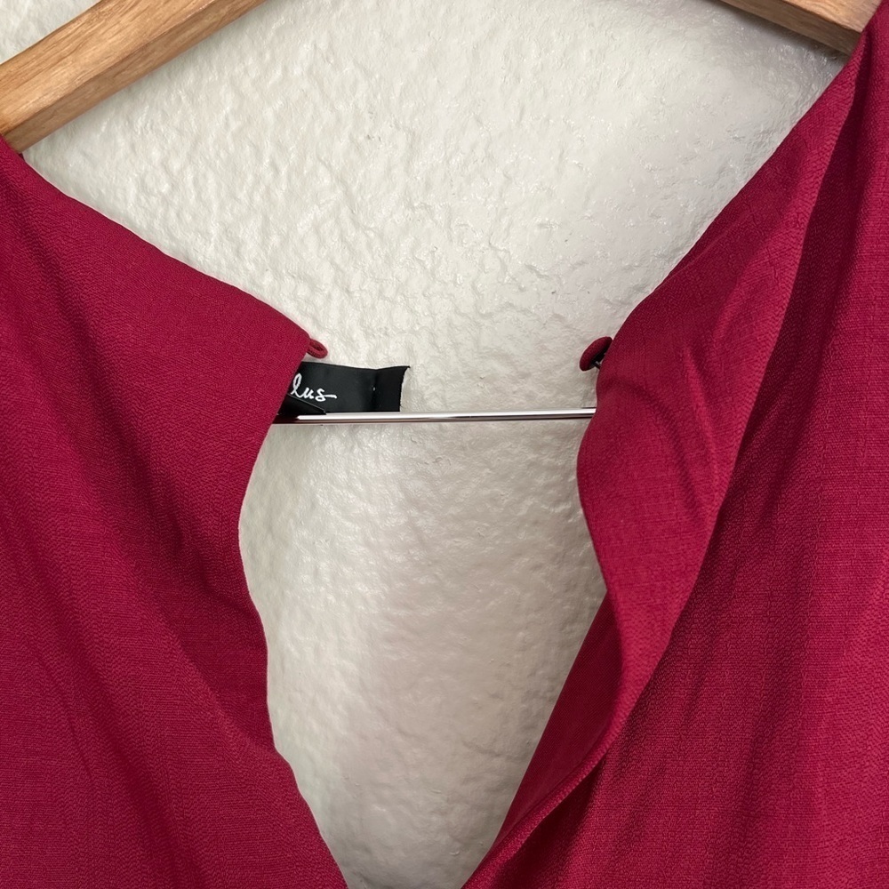 NWOT In the City Burgundy Surplice Long Sleeve Jumpsuit - Picture 10 of 10